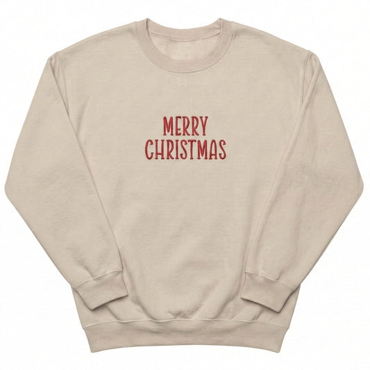 Embroidered Merry Christmas Minimalist Sweater H46