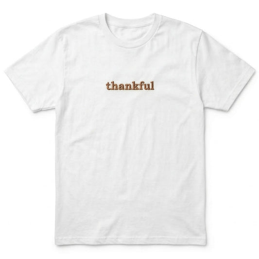 Embroidered Thankful Bespoke Holiday T-Shirt H53