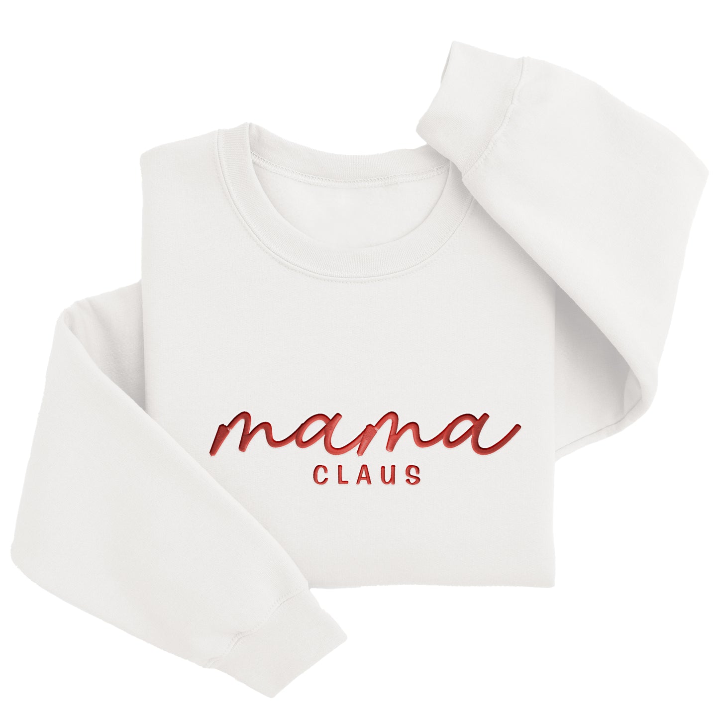 Embordered Mama Claus Sweatshirt Christmas Sweater Holiday Sweater H59