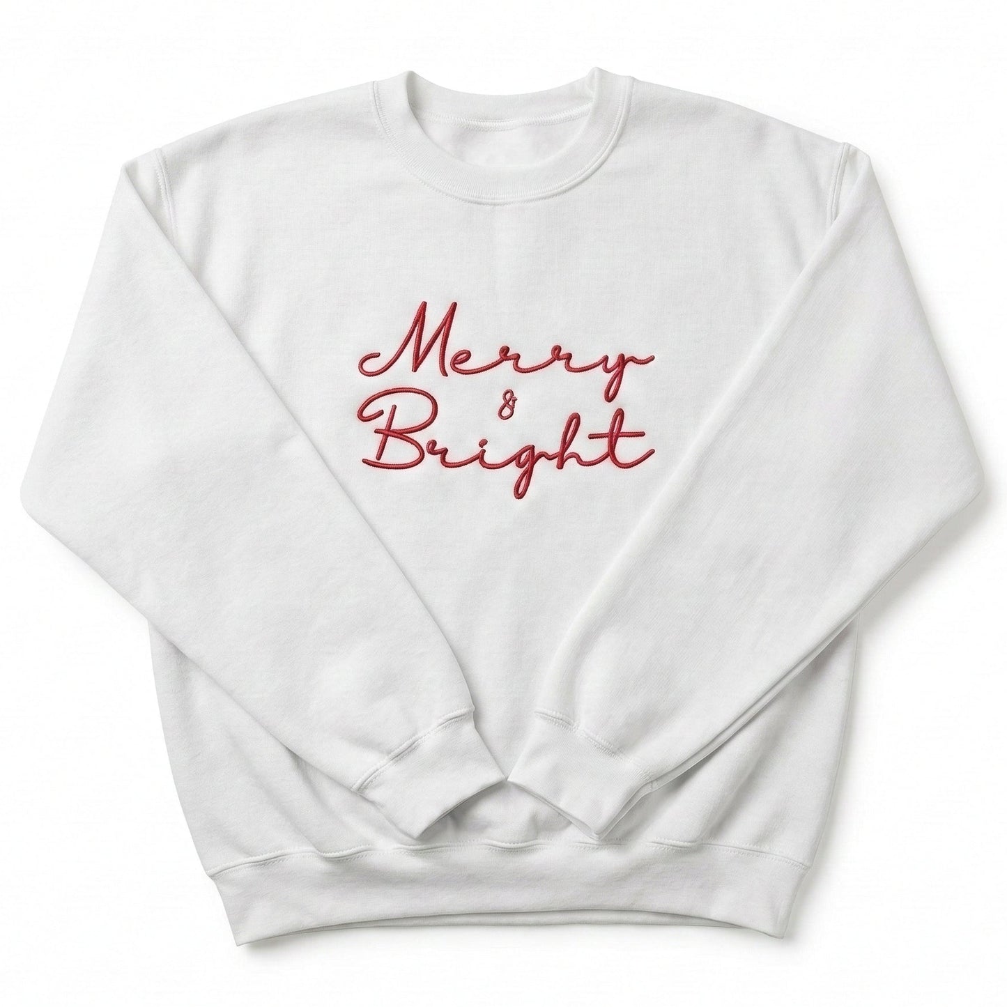 Embroidered Merry & Bright Christmas Sweater H7