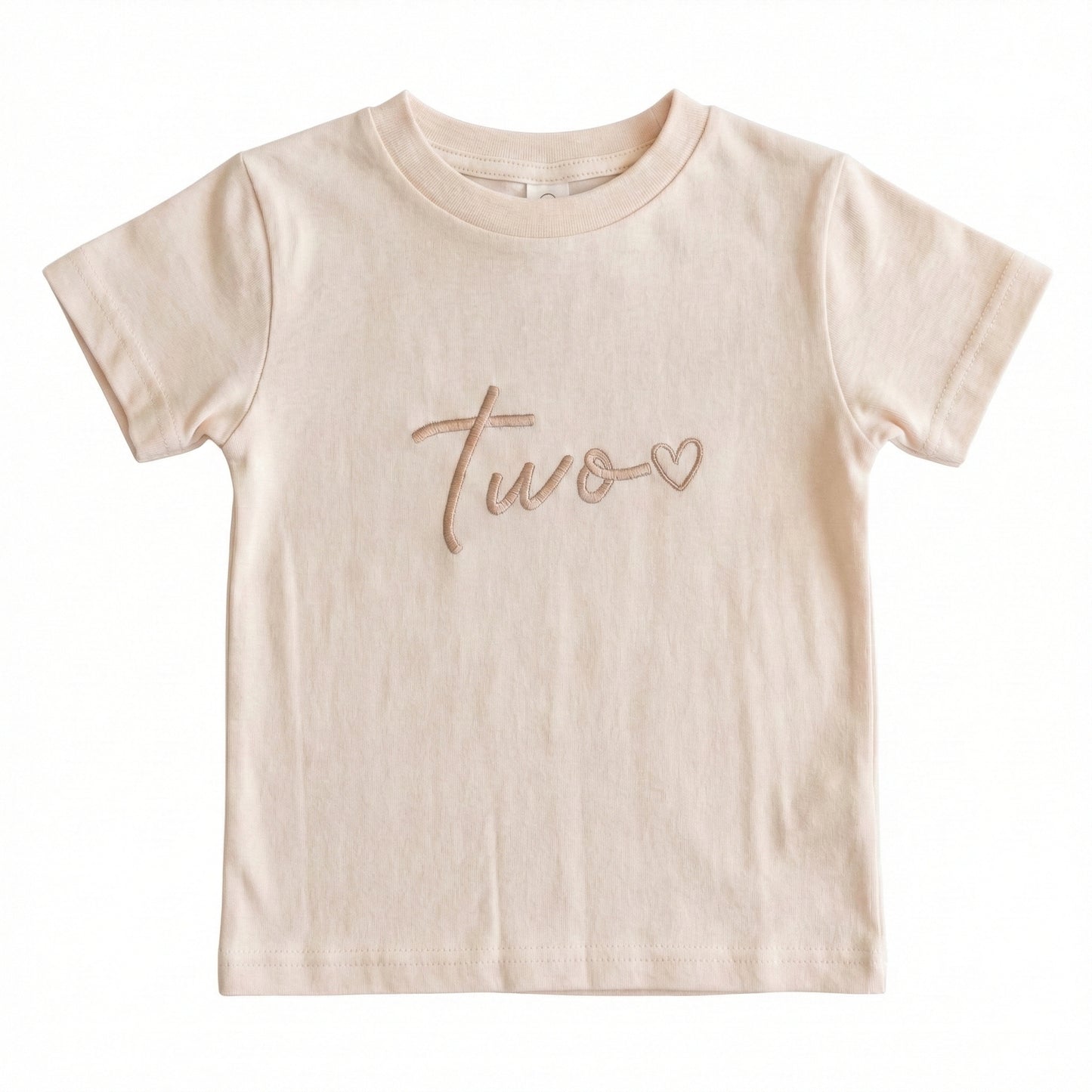 Embroidered Two, Second Birthday Toddler and Youth T-Shirt J16