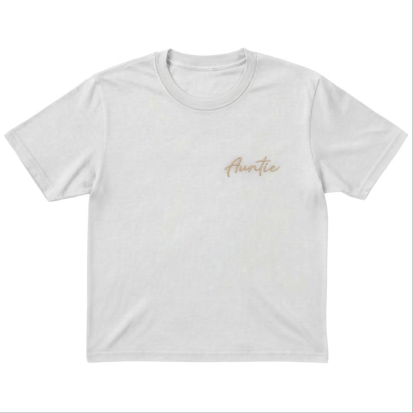Bespoke Embroidered Auntie T-Shirt Left Chest J1