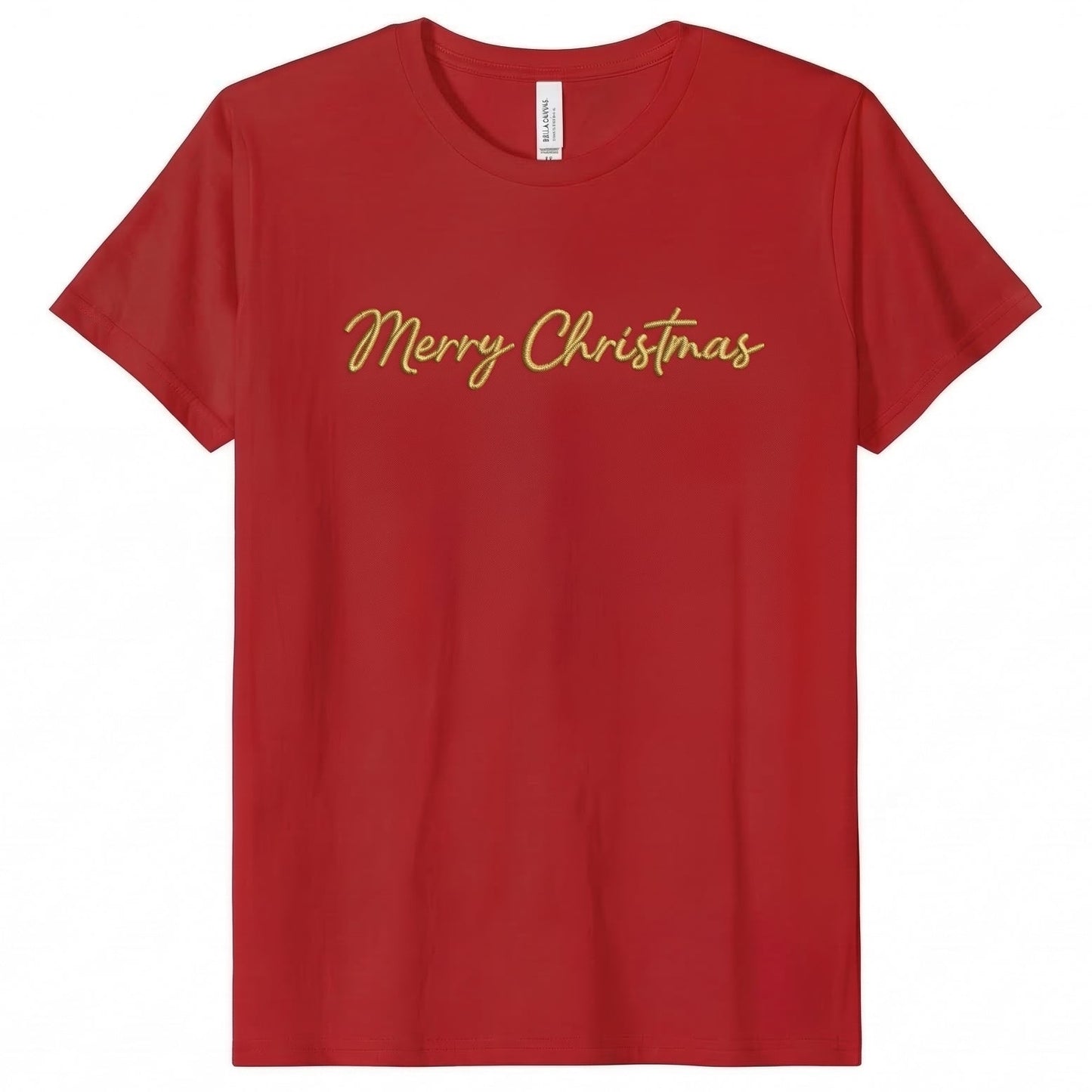 Bespoke Embroidered Merry Christmas T-Shirt J4
