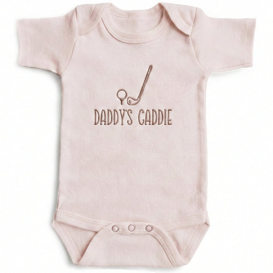 Embroidered Daddy's Caddie ONESIES® Golf Baby Bodysuit L285