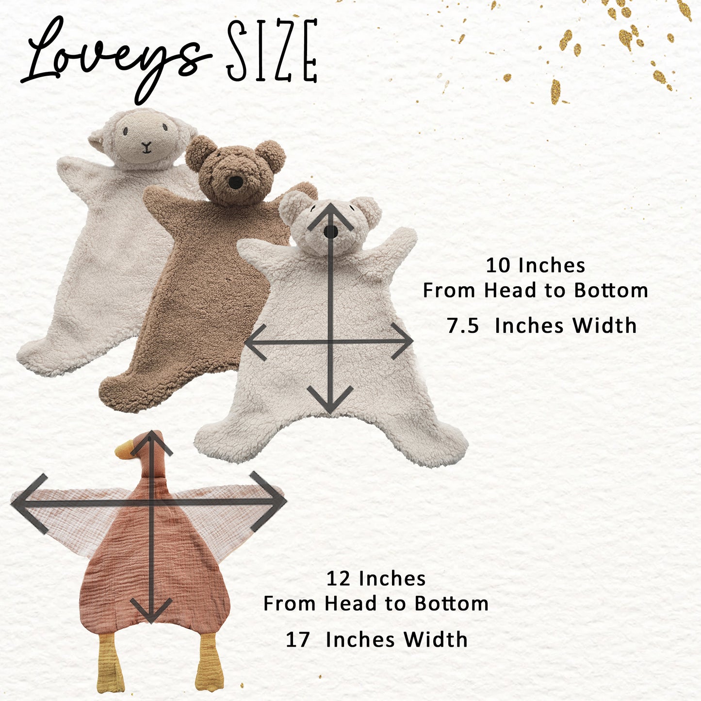 Animal Lovey, Plush Toy, Bear Lovey, Lamb, Goose Lovey, Newborn Gift Non Customized