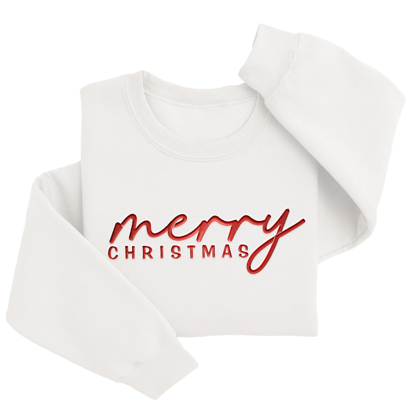 Embordered Merry Christmas Sweatshirt Christmas Sweater Holiday Sweater H61
