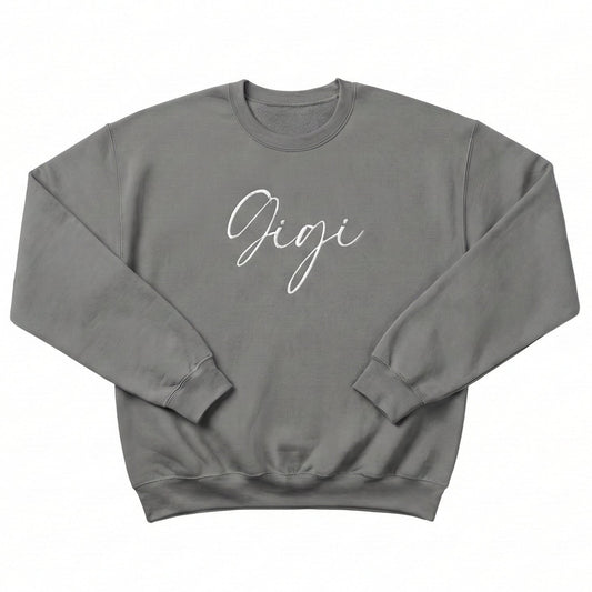 Embroidered Gigi Cursive Sweatshirt P18