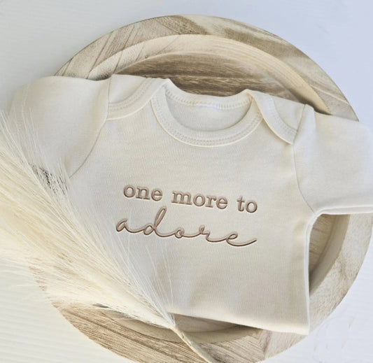 Embroidered One More to Adore ONESIES® minimalist bodysuit P9