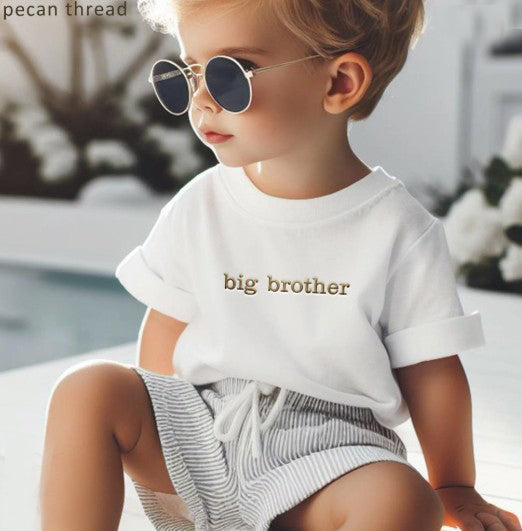 Embroidered Big Brother Toddler and Youth T-shirt, sibling apparel 824