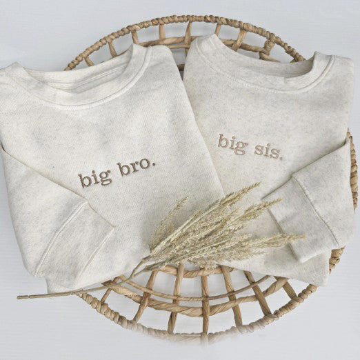 Embroidered Big Bro, Big Sis Toddler Sweatshirt Youth Sweatshirt, matching sibling apparel  S8 S9