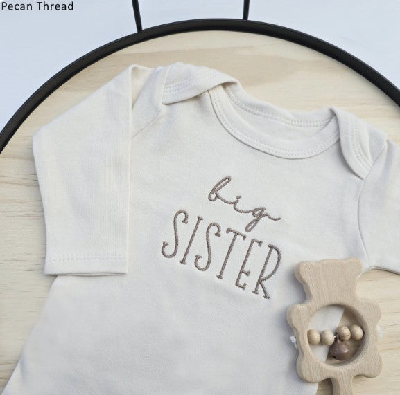 Embroidered Big Sister Design ONESIES® Baby Bodysuit Siblings 817