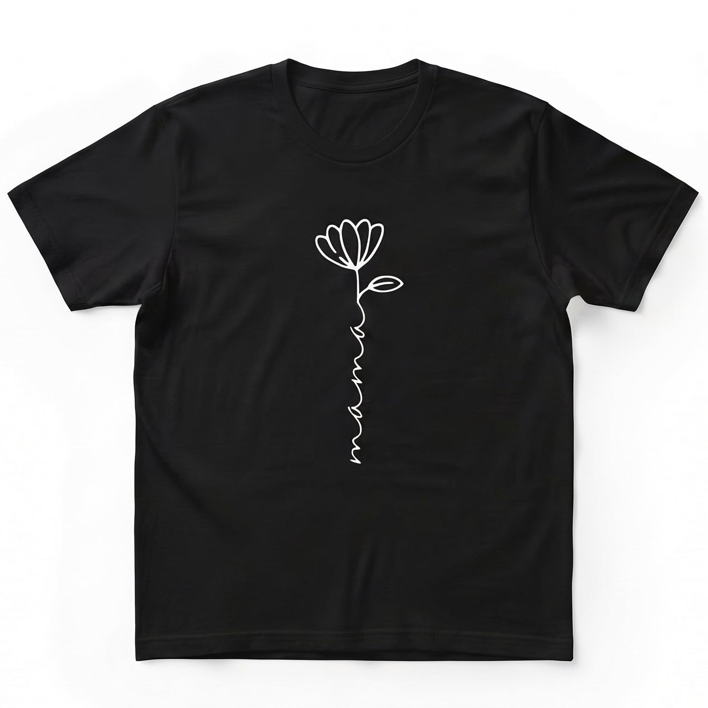 Embroidered Mama Bespoke Flower T-Shirt W136
