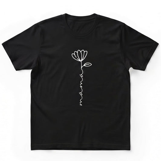 Embroidered Mama Bespoke Flower T-Shirt W136