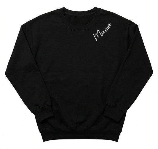 Embroidered Mama Sweatshirt Neckline W208