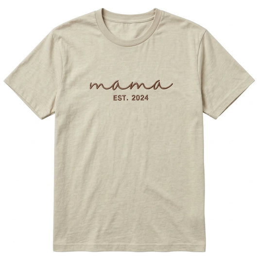 Embroidered Custom Date Mama T-Shirt x20