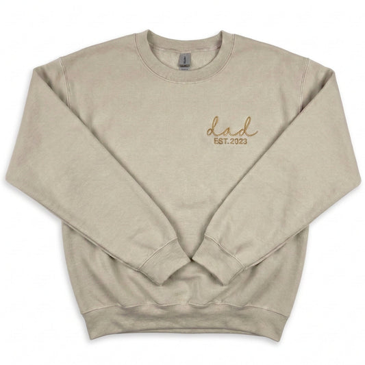 Embroidered Custom Date Dad Sweatshirt Left Chest X27