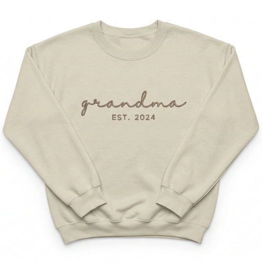 Embroidered Custom Date Grandma Sweatshirt X28