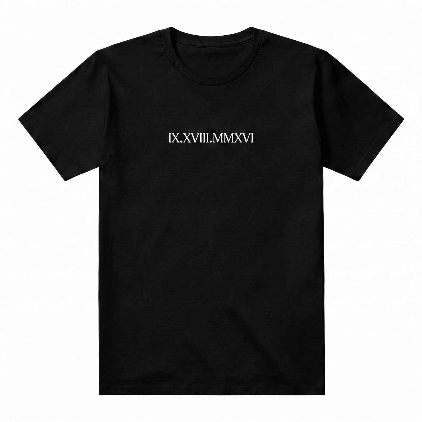 Embroidered Custom Date Roman Numerals T-Shirt x39