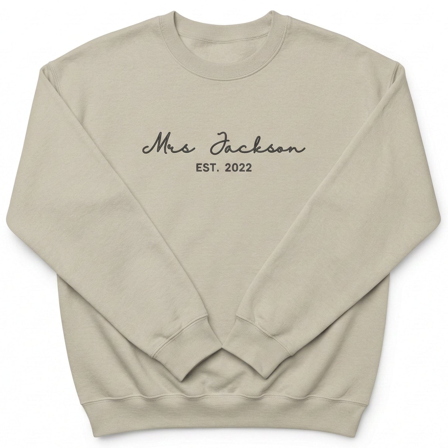 Embroidered Custom Name and Date Bridal Sweatshirt X42