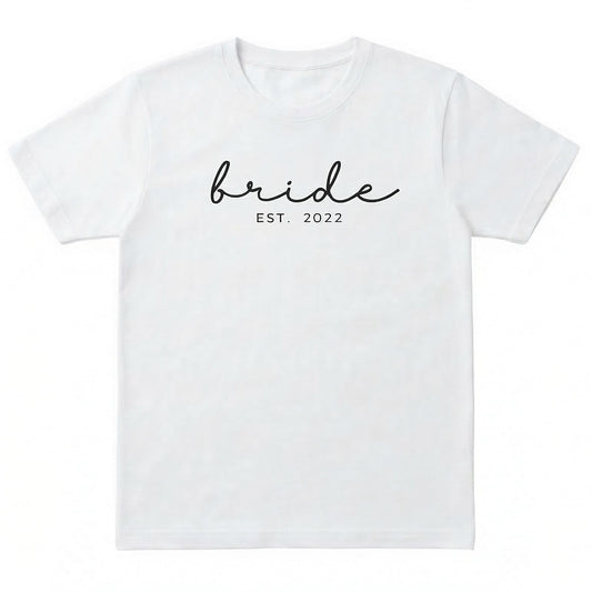 Embroidered Custom Date Bride T-Shirt x43