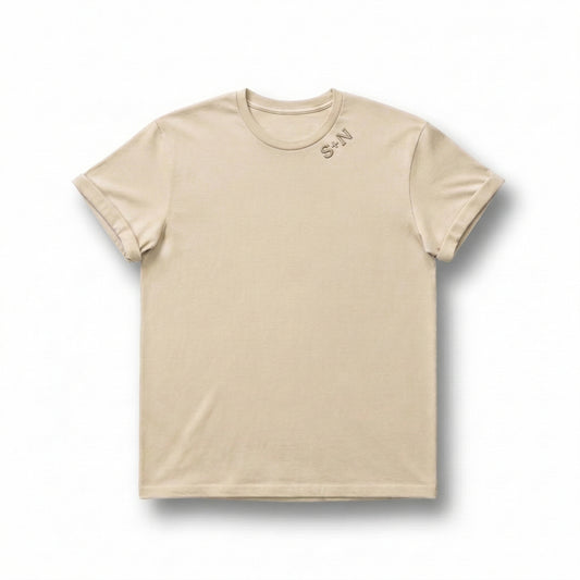 Embroidered Custom Neckline Initials T-Shirt X53