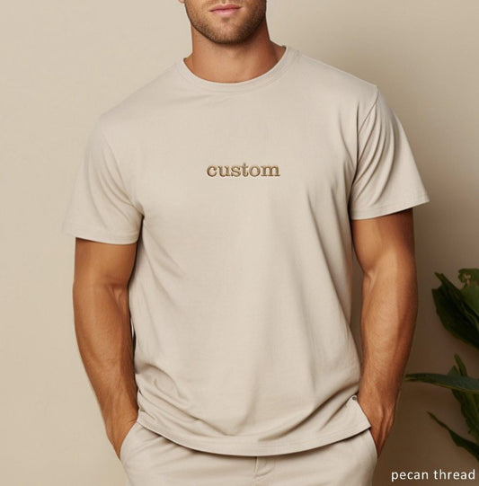Embroidered Personalized T-Shirt, fully custom text X5