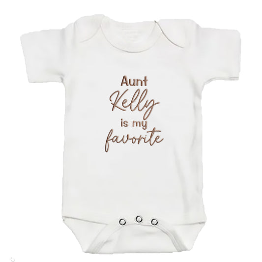 Embroidered Aunt Is My Favorite Custom Name ONESIES® Bodysuit Z147