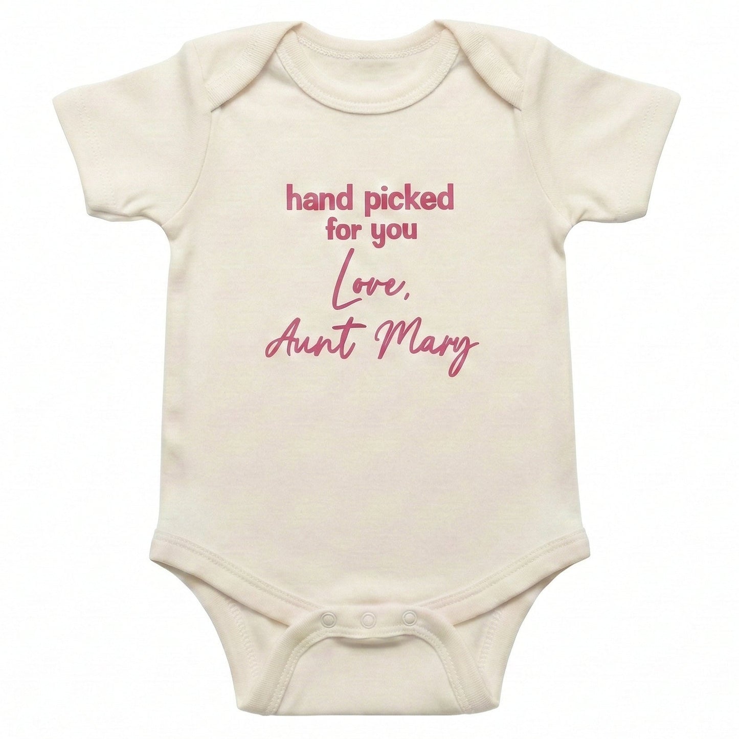 Embroidered Hand Picked For You Custom Name ONESIES® Bodysuit Z175