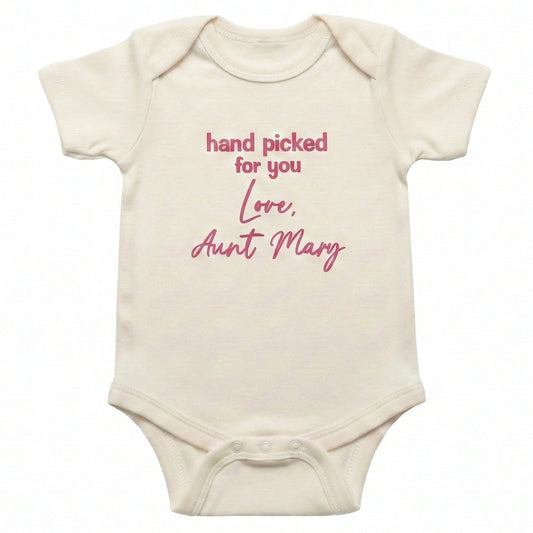 Embroidered Hand Picked For You Custom Name ONESIES® Bodysuit Z175