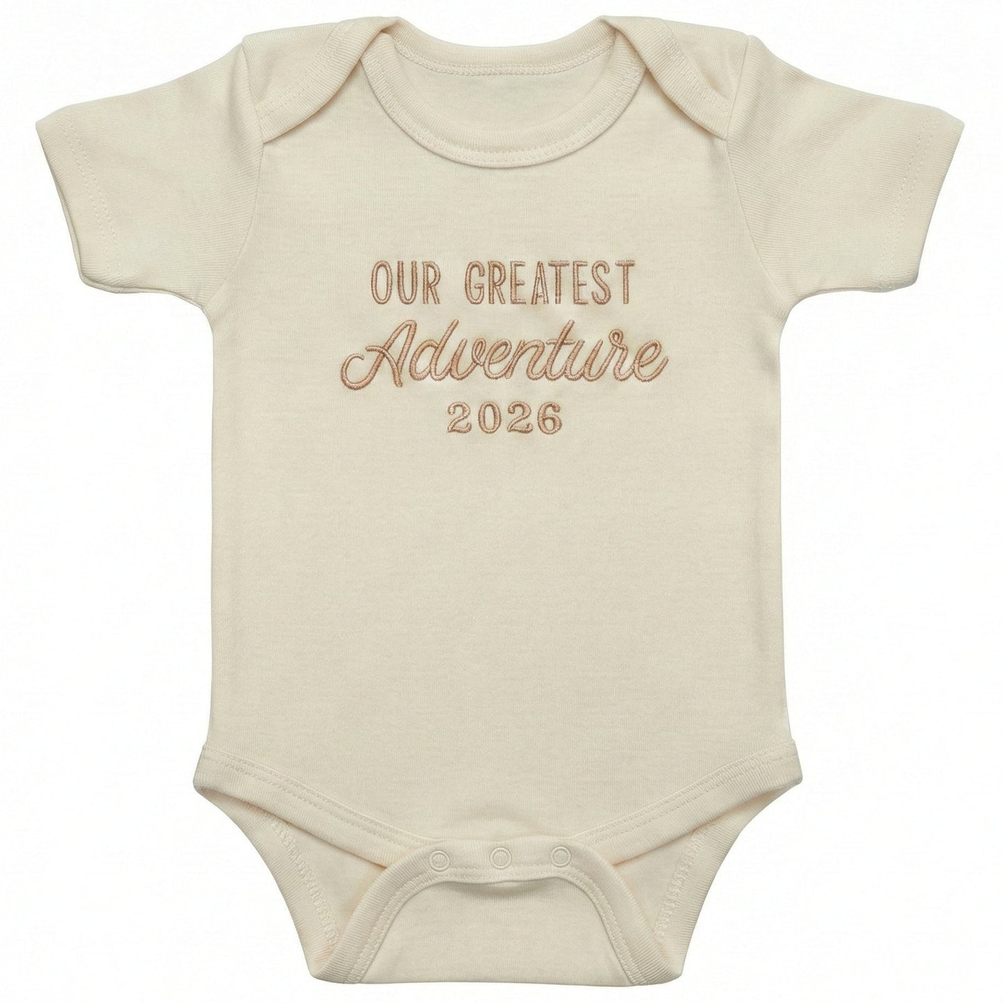 Embroidered Our Greatest Adventure Custom Date ONESIES® Bodysuit Z180
