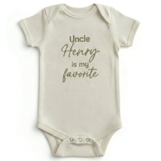 Custom Embroidered Uncle is my Favorite ONESIES® Bodysuit Z184