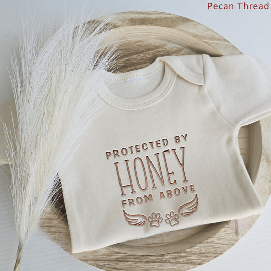 Custom Embroidered Protected By Our Pet From Above ONESIES® Bodysuit Z198