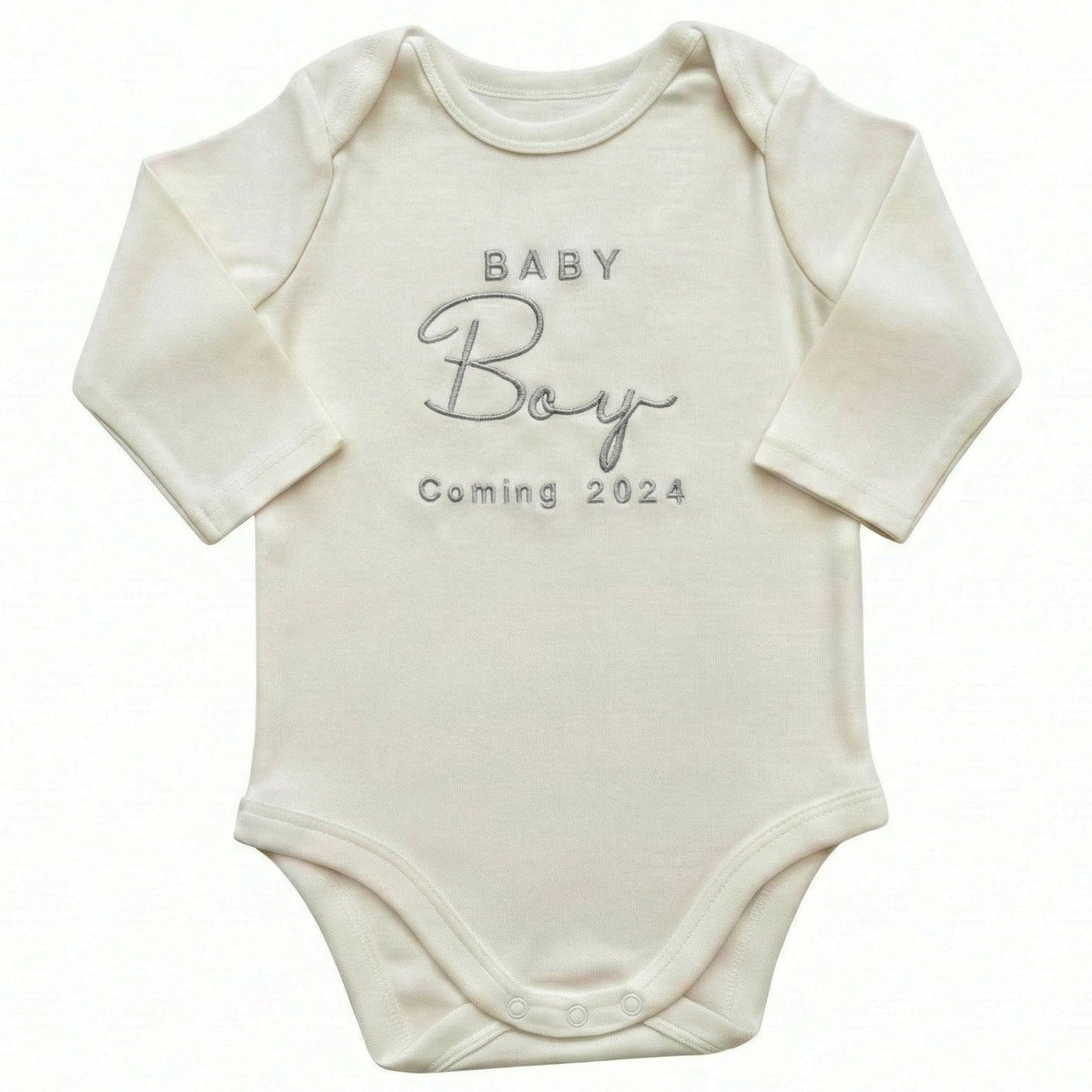 Embroidered Baby Boy Coming Custom Date ONESIES® Bodysuit Z20