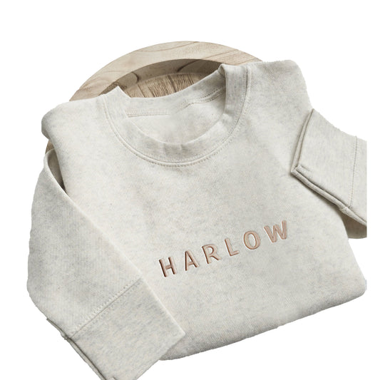 Embroidered Personalized Name Toddler Sweatshirt Youth Sweatshirt Kids Name Sweater Custom Sweater Z207