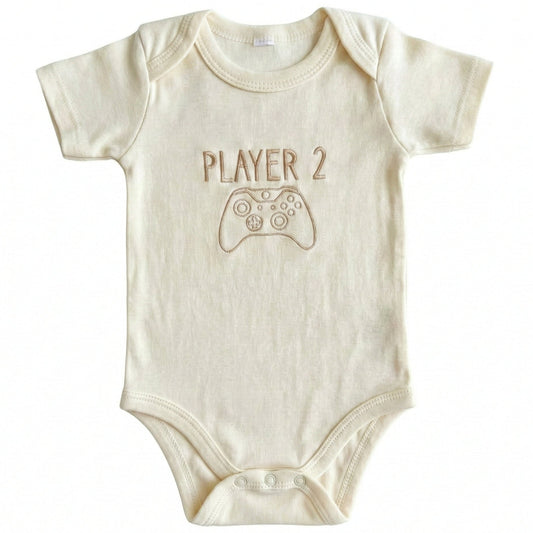 Custom Embroidered Player 2 Gamer ONESIES® bodysuit Z210
