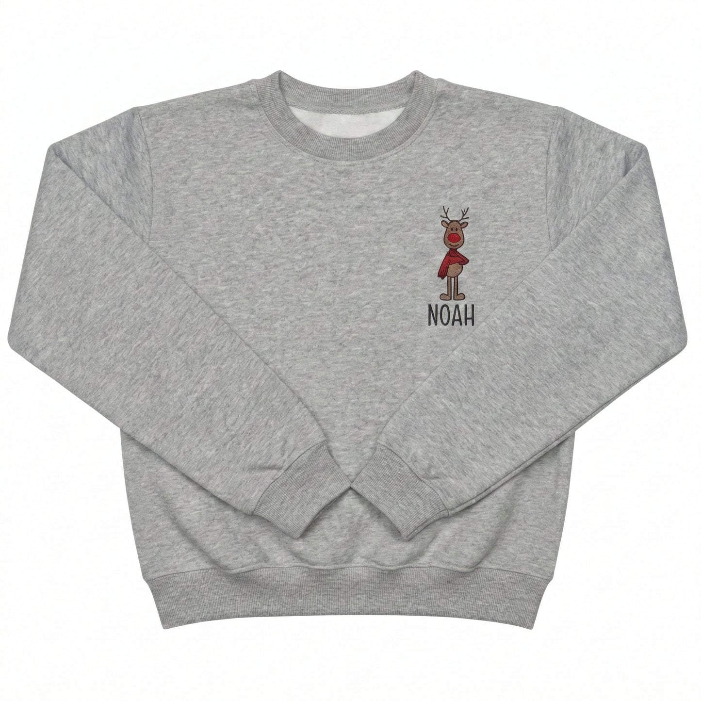 Custom Embroidered Name with Reindeer Toddler and Youth Sweatshirt Z216