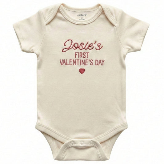 Custom Embroidered Baby's First Valentine's Day ONESIES® bodysuit Z225