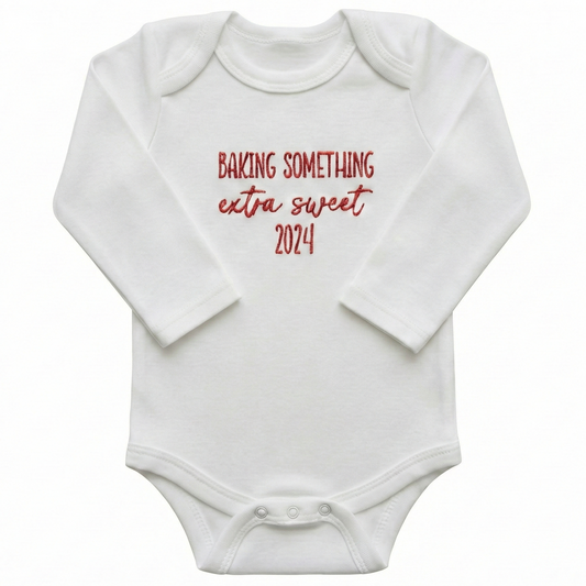 Embroidered Custom Date Baking Something Sweet ONESIES® Bodysuit Z26
