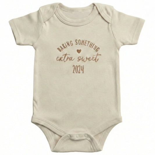 Embroidered Custom Date Baking Something Extra Sweet ONESIES® Bodysuit Z27
