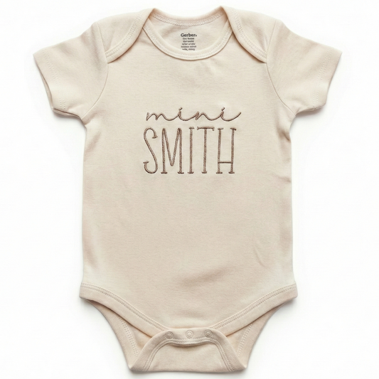 Custom Embroidered Mini Personalized Name ONESIES® Bodysuit Z31