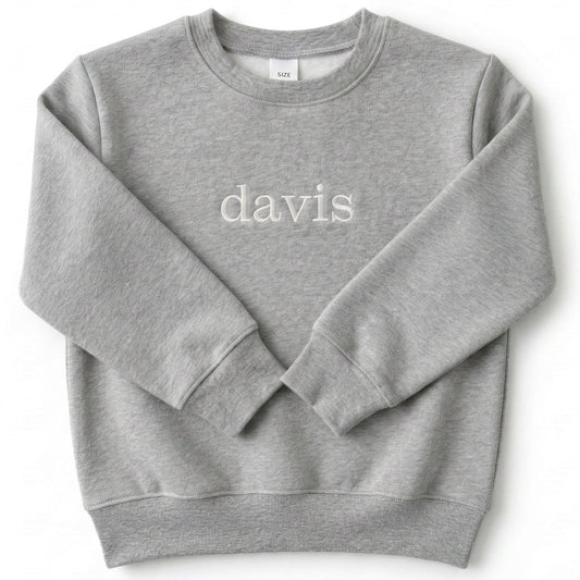 Embroidered Custom Name Toddler and Youth Sweatshirt Z38
