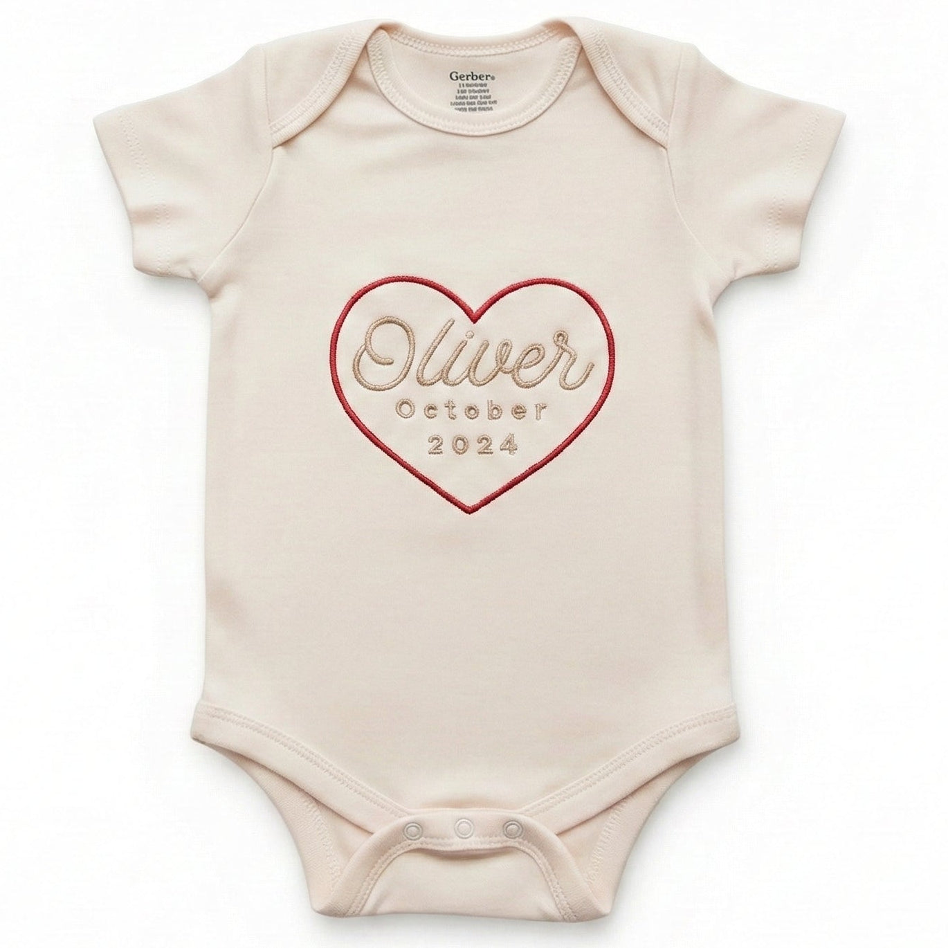 Custom Embroidered Baby Name and Date ONESIES® Bodysuit Z40