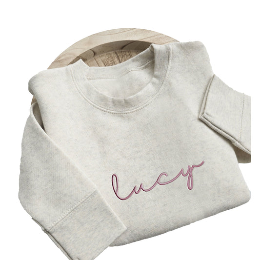 Embroidered Personalized Name Toddler Sweatshirt Youth Sweatshirt Kids Name Sweater Custom Sweater Z41
