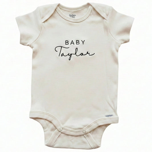 Custom Embroidered Baby Name Personalized  ONESIES® Bodysuit Z43