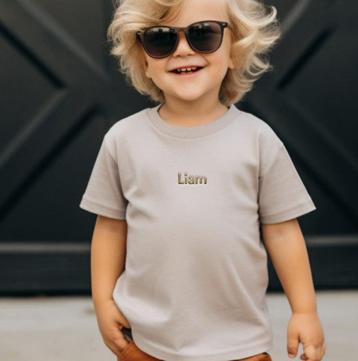 Embroidered Custom Name T-Shirt, personalized kids apparel Z89