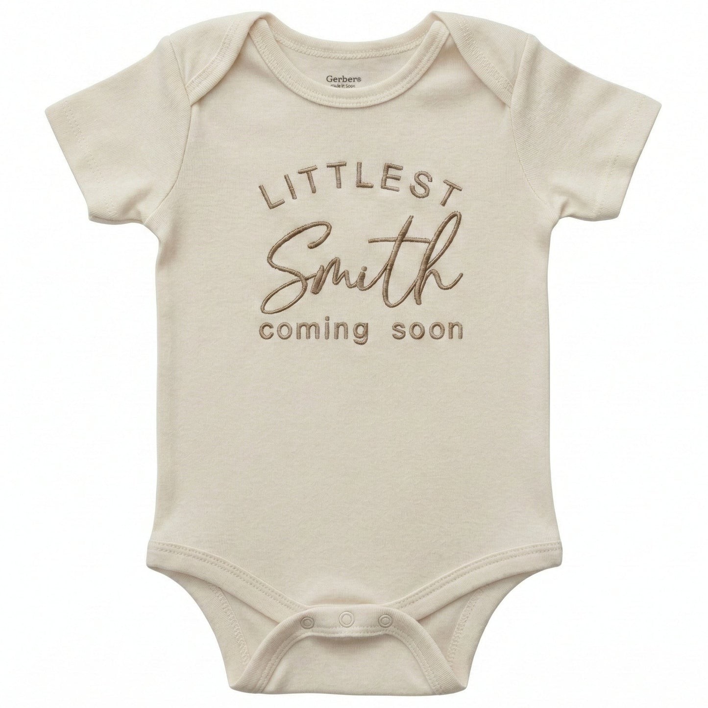 Personalized Embroidered Littlest Coming Soon ONESIES® bodysuit Z9