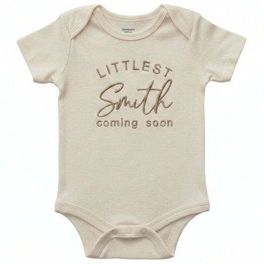 Personalized Embroidered Littlest Coming Soon ONESIES® bodysuit Z9