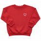 Embroidered Custom Initial in Valentine Heart Toddler and Youth Sweatshirt Cuff 300
