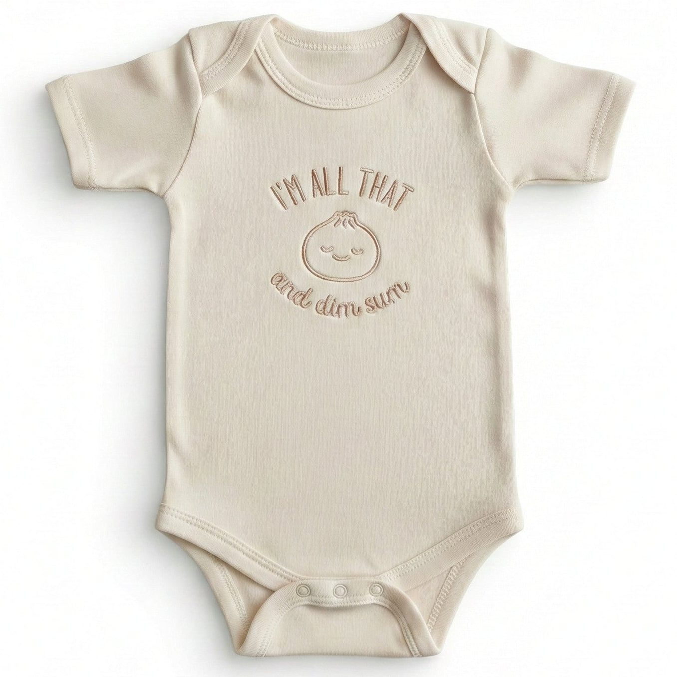 Bespoke All That and Dim Sum Embroidered Dumpling Illustration ONESIES® Bodysuit E18