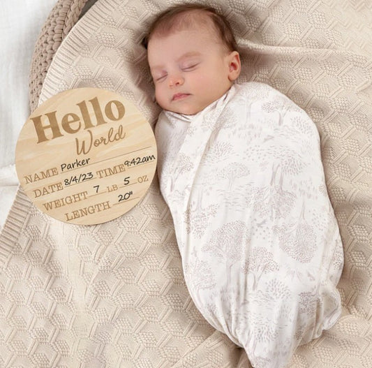 Wooden Milestone Birth Announcement Sign